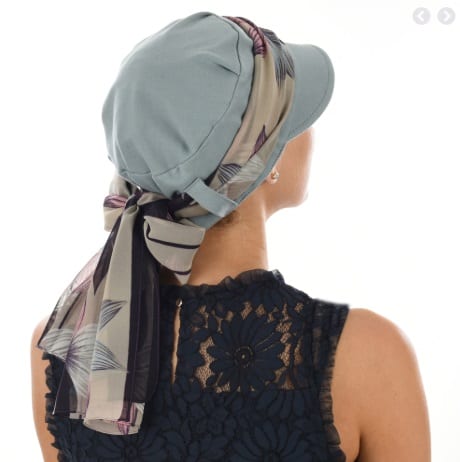 Low backed jersey cap slate with scarf